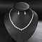 Brass Cubic Zirconia Jewelry Sets, Include Earrings & Necklaces, for Bridal Jewelry, Rose Gold, 430mm
