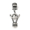 304 Stainless Steel Anchor Connector Charms, for Leather Cord Bracelet Jewelry Making, Antique Silver, 38x16.5x8mm, Hole: 5.3mm