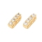 Brass Micro Pave Clear Cubic Zirconia Spacer Bars, Cadmium Free & Nickel Free & Lead Free, Real 18K Gold Plated, 8x2x3.5mm, Hole: 0.8mm