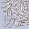 Transparent Glass Pendants, with Brass Findings, Faceted, Teardrop, Light Gold, Clear, 32x8x4mm, Hole: 1.2mm
