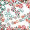 Christmas Theme Handmade Polymer Clay Cabochons, Flat Round, 4.5-10.5x0.5-2mm