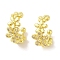 Brass Micro Pave Clear Cubic Zirconia Cuff Earrings for Women, Real 18K Gold Plated, 13.5x8mm