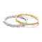 Brass Micro Pave Clear Cubic Zirconia Bangles, Long-Lasting Plated, Cone, Mixed Color, Inner Diameter: 2-1/8 inch(5.5cm)