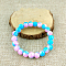 Glass Imitation Natural Agate Round Beaded Stretch Beaded Bracelets, Deep Sky Blue, 2-3/8 inch(6cm)