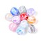 Opaque Resin Beads, Round, Two Tone, Mixed Color, 12mm, Hole: 2mm