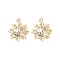 Brass Micro Pave Clear Cubic Zirconia Pendants, Cadmium Free & Nickel Free & Lead Free, Sun, Real 18K Gold Plated, 16x14x3mm, Hole: 1.2mm