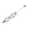 Resin & Polymer Clay Pave Rhinestone Ball-Point Pen, Iron Beadable Pen, for DIY Personalized Pen with Jewelry Beads, Carrot, 147.5~151x15~20mm