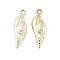 Alloy Pendants, Conch Shape, Light Gold, 23x8x3.5mm, Hole: 1.7mm