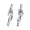 Tarnish Resistant 304 Stainless Steel Lobster Claw Clasps, with Cord Ends, Stainless Steel Color, Clasp: 9x6mm, Cord End: 7x2mm, Inner diameter: 1.4mm