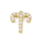 Brass Charms, with ABS Plastic Imitation Pearl, Long-Lasting Plated, Cadmium Free & Lead Free, Rack Plating, Aries, Real 18K Gold Plated, 14x13x3.5mm, Hole: 1.2mm