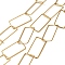 Ion Plating(IP) 304 Stainless Steel Rectangle Link Chains, Soldered, with Spool, Real 18K Gold Plated, 25x13x1mm, 10m/roll