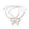 Alloy Enamel Pendants Bangles, Butterfly, White, Inner Diameter: 1-1/8~3-1/8 inch(2.95cm~7.8cm)