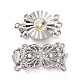 Латунь кубического циркония коробка застежками KK-P094-01-RS-2
