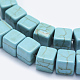 Синтетических нитей бирюзовые бусы TURQ-F009-02-6x6mm-3