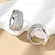 Латунные серьги-кольца из прозрачного кубического циркония EJEW-M077-20P-4