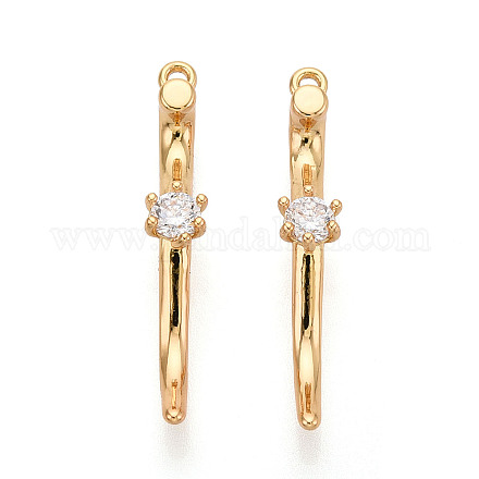Латунные микропаве прозрачные подвески с фианитом KK-T078-01G-04-1