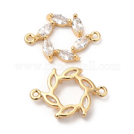 Латунные подвески-коннекторы с прозрачным стеклом KK-B074-63G-1
