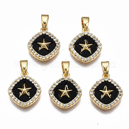 Латунные микропаве прозрачные кубические циркониевые подвески KK-T063-87-NF-1