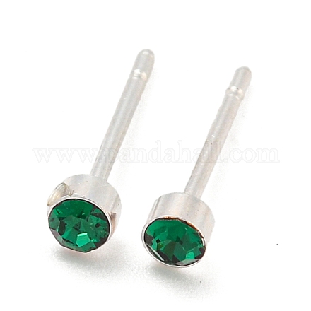 Серьга-гвоздик из латуни с микропаве из кубического циркония EJEW-C102-37P-09-1