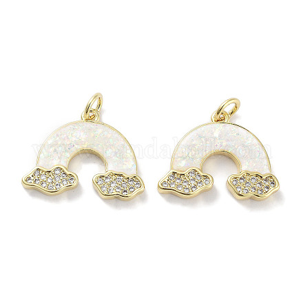 Латунные микропаве прозрачные подвески с фианитом KK-L213-034G-1