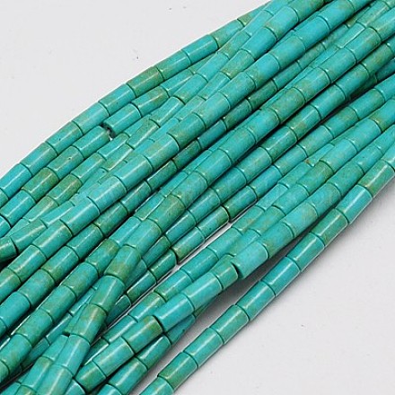Синтетических нитей бирюзовые бусы TURQ-G120-3x5mm-13-1