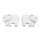 Non-Tarnish 201 Stainless Steel Charms, Elephant, Stainless Steel Color, 12x15x1mm, Hole: 1.2mm