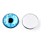 Glass Cabochons, Half Round with Eye, Deep Sky Blue, 20x6.5mm