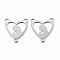 Tarnish Resistant 304 Stainless Steel Chandelier Components Links, Heart with Virgin Mary, Stainless Steel Color, 16.5x15x1mm, Hole: 1.5mm