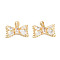 Brass Micro Pave Cubic Zirconia Pendants, Bowknot Charms, Cadmium Free & Nickel Free & Lead Free, Real 18K Gold Plated, 11x20x5mm, Hole: 3x5mm