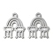Non-Tarnish 304 Stainless Steel Pendants, Manual Polishing, Rainbow Tassel Charm, Stainless Steel Color, 15x12x1mm, Hole: 1.6mm