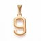 304 Stainless Steel Pendants, Number, Golden, Num.9, 21x10.5x1.5mm, Hole: 7x3mm