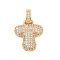 Brass Micro Pave Clear Cubic Zirconia Pendants, Cadmium Free & Nickel Free & Lead Free, Real 18K Gold Plated, Letter T, 31x20x5mm, Hole: 3x6mm