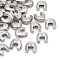 Letter Slider Beads for Watch Band Bracelet Making, Platinum Plated Alloy Crystal Rhinestone Slide Charms, Cadmium Free & Nickel Free & Lead Free, Letter.U, 11~13x9~11.5x4~5mm, Hole: 7.5~8x1mm