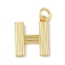 Brass Pendants, with Jump Ring, Letter Charms, Rack Plating, Long-Lasting Plated, Cadmium Free & Lead Free, Real 18K Gold Plated, Letter H, 15x12x1.5mm, Hole: 3.5mm