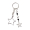 Alloy Pendant Keychian, with Iron Ring, Star, Platinum, 9.5cm