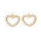 Rack Plating Brass Micro Pave Clear Cubic Zirconia Pendants, with Jump Rings, Long-Lasting Plated, Cadmium Free & Lead Free, Heart, Real 18K Gold Plated, 21.5x26x3mm, Hole: 3.2mm