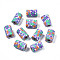 Handmade Polymer Clay Beads, Column with Jewelry Crafts Pattern, Medium Sea Green, 11x6~7.5mm, Hole: 2~3mm