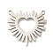 Anti-Tarnish 201 Stainless Steel Pendants, Stainless Steel Color, Heart, 23x25x1.5mm, Hole: 1.5mm