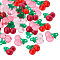 56Pcs 4 Colors Transparent Resin Pendants, Cherry, Mixed Color, 20.5x19.5x10.5mm, Hole: 2mm, 14pcs/color
