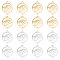 16Pcs 2 Colors 201 Stainless Steel Connector Charms, Flat Round with Eye of Horus Links, Golden & Stainless Steel Color, 18.5x15x1mm, Hole: 1.4mm, 8pcs/color