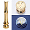 Golden Tone Brass Wax Seal Stamp Head with Bamboo Stick Shaped Handle, for Greeting Card Making, Letter V, 74.5x15mm