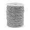 Oxidated Aluminum Twisted Chains, Unwelded, with Spool, Silver Color Plated, 6x3.5mm, about 328.08 Feet(100m)/roll