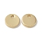 Rack Plating Brass Pendants, Cadmium Free & Nickel Free & Lead Free, Flat Round, Real 18K Gold Plated, 6x1mm, Hole: 1.2mm