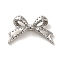 Rack Plating Alloy Beads, Cadmium Free & Nickel Free & Lead Free, Bowknot, Platinum, 11x18x3.5mm, Hole: 1.8mm