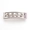 Tarnish Resistant 201 Stainless Steel Slide Charms, Polished, Rectangle, Stainless Steel Color, 42x12x5.5~6mm, Hole: 10x3mm