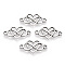 Tibetan Style Alloy Connector Charms, Infinity Links with Heart, Antique Silver, 13x25x2mm, Hole: 1.8mm
