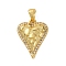 Brass Micro Pave Cubic Zirconia Pendants, Heart, Long-Lasting Plated, Cadmium Free & Lead Free, Rack Plating, Real 18K Gold Plated, 20x15x5mm, Hole: 3x5.5mm