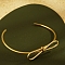 304 Stainless Steel Cuff Bangles for Women, Bowknot, Real 18K Gold Plated