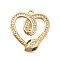 Brass Micro Pave Cubic Zirconia Pendants, Snake, Nickel Free, Long-Lasting Plated, Real 18K Gold Plated, 19.5x18x3.5mm, Hole: 1.5mm