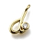 Brass Micro Pave Cubic Zirconia Pendants, Letter Charms, Rack Plating, Long-Lasting Plated, Cadmium Free & Lead Free, Letter D, 13x7.5x2mm, Hole: 1.6mm